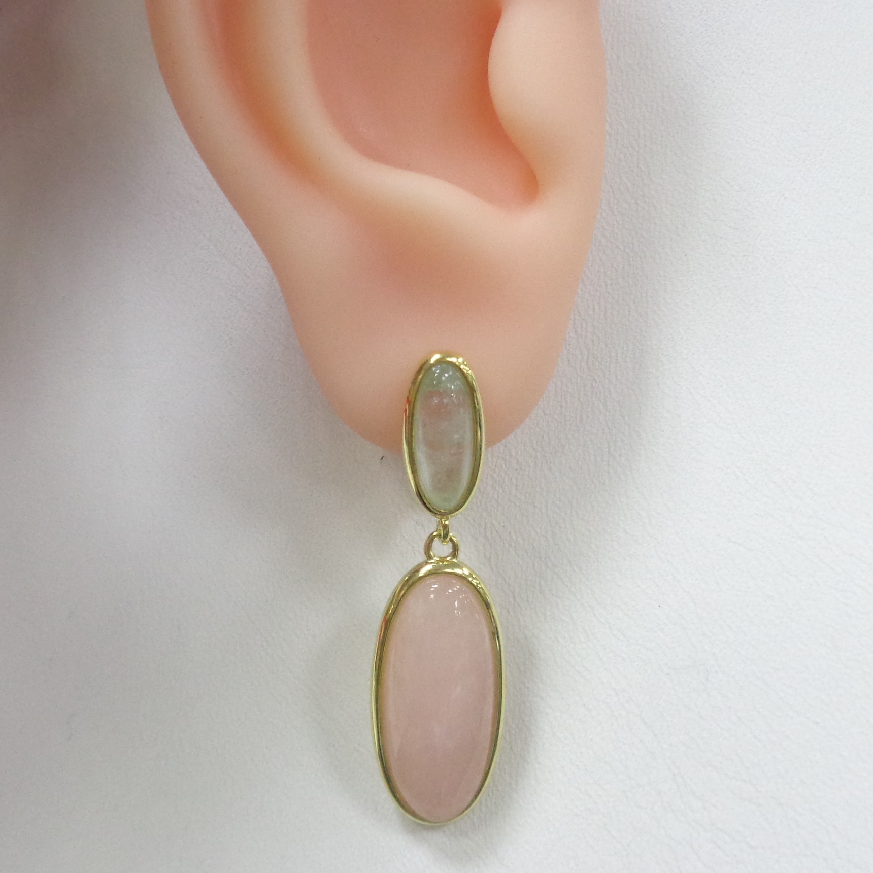 Серебряные серьги с морганитами и аквамаринами